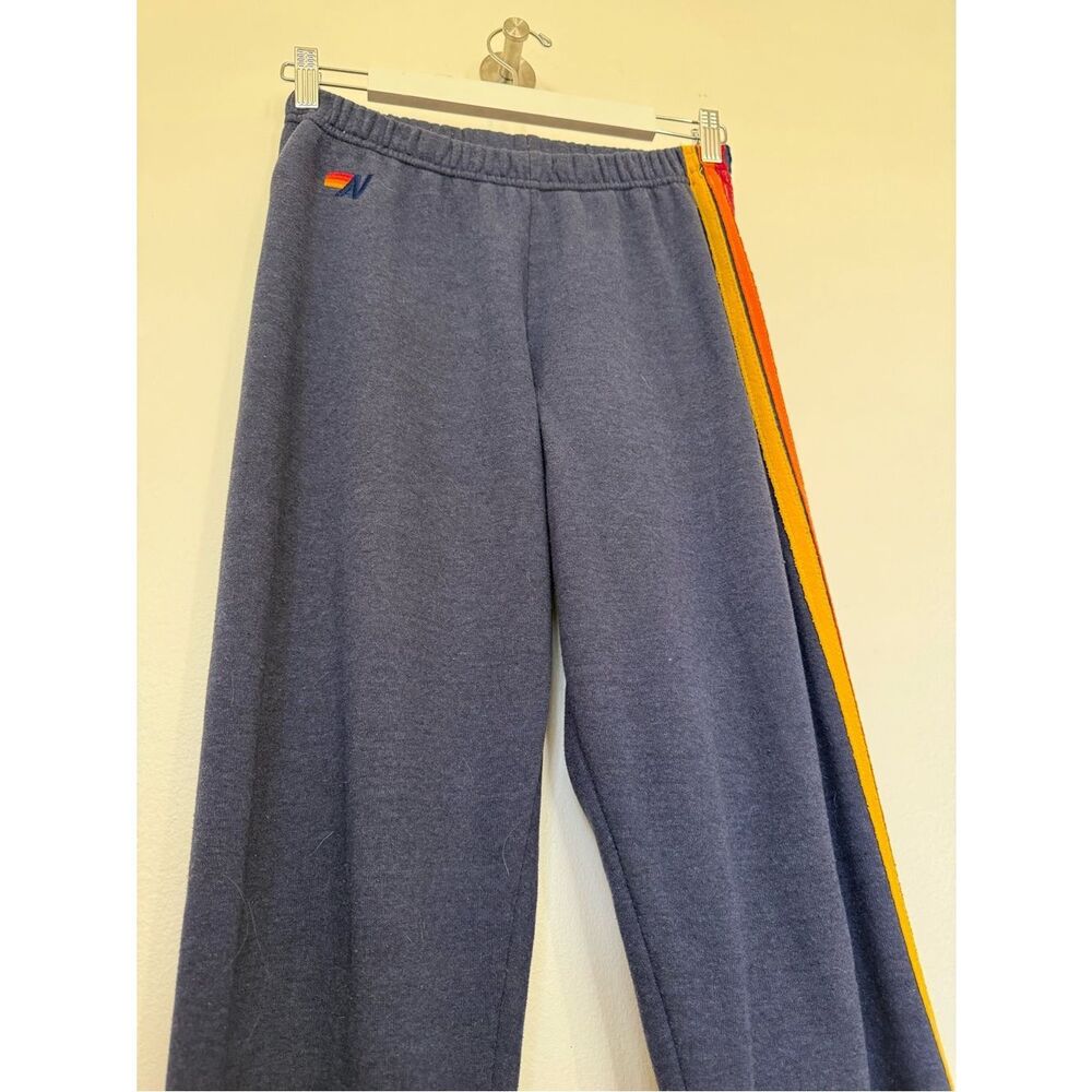 Aviator Nation Five Stripe Rainbow Sweatpants Classic Navy Colorway size Medium - Picture 5 of 15